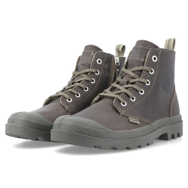 Palladium Pampa Hi Zip Leather Ess Dusky Green