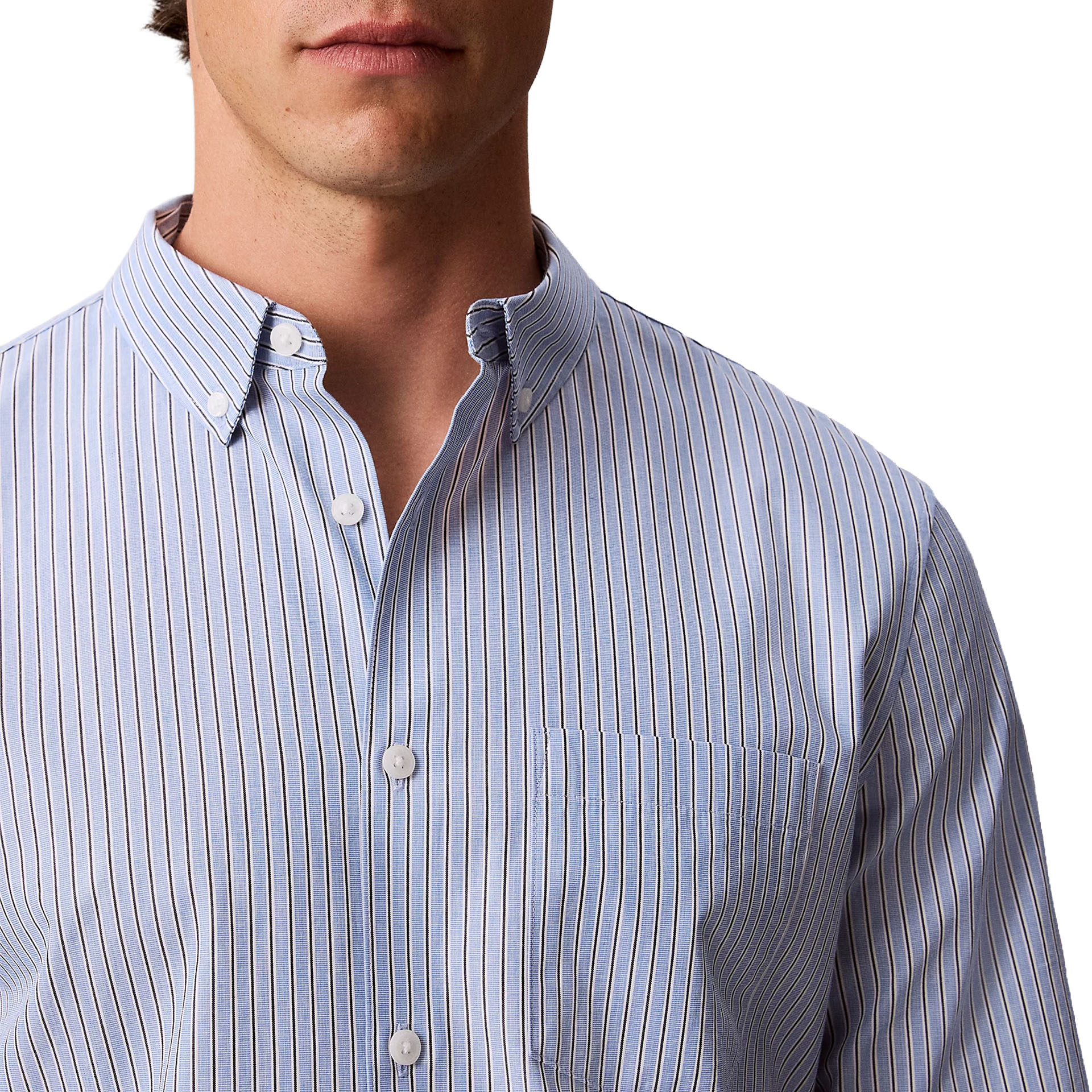 Calvin Klein Camisa Solid Oxford Classic Estate Blue