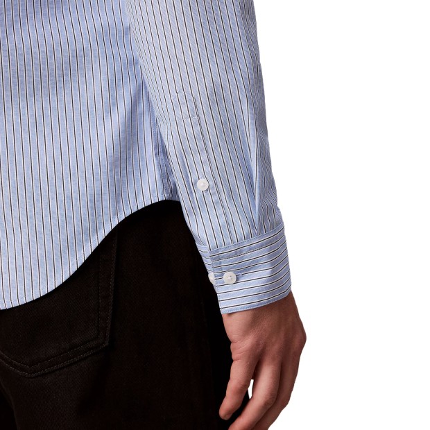 Calvin Klein Camisa Solid Oxford Classic Estate Blue