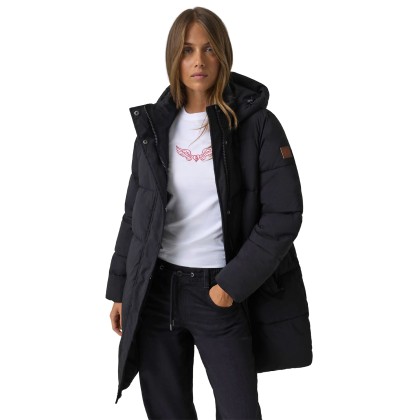 Guess Casaco Mid Length Puffer Jet Black A996 Guess Casaco Mid Length Puffer Jet Black A996