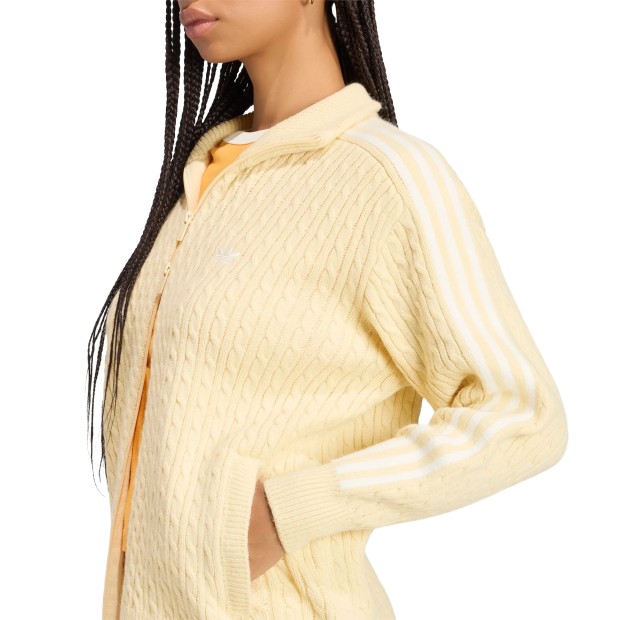 adidas Originals Casaco Knitted Firebird Loose Warm Vanilla