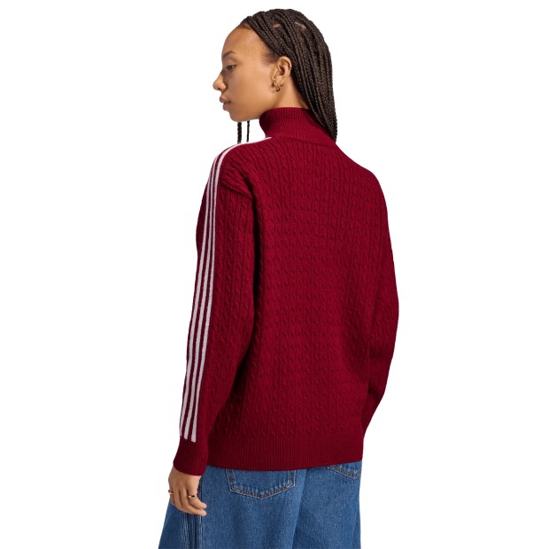 adidas Originals Casaco Knitted Firebird Loose Collegiate Burgundy