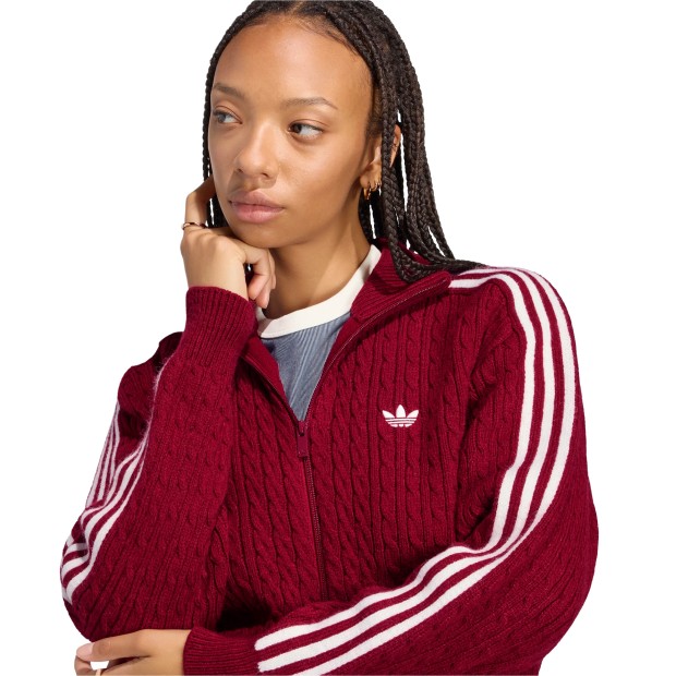adidas Originals Casaco Knitted Firebird Loose Collegiate Burgundy