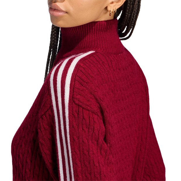 adidas Originals Casaco Knitted Firebird Loose Collegiate Burgundy