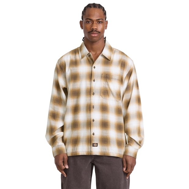 Dickies Camisa Gulfport Flannel Chocolate Brown