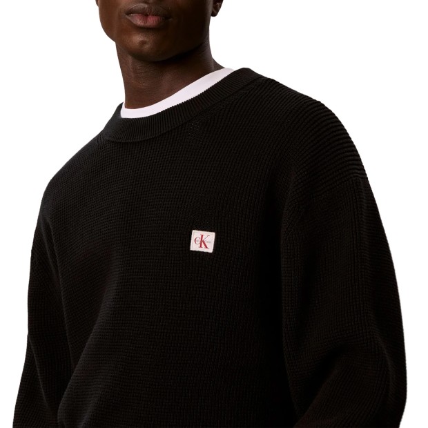 Calvin Klein Sweat Classic Cttn Wfl Crew Neck Black
