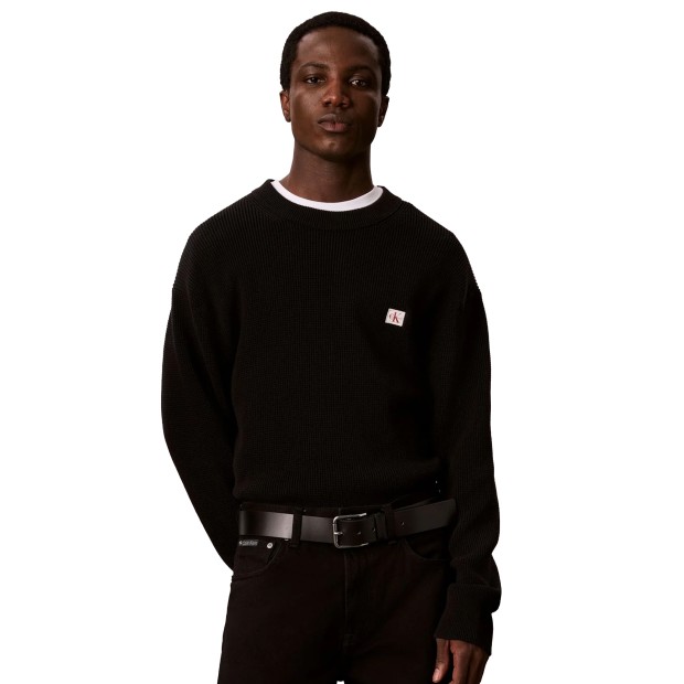 Calvin Klein Sweat Classic Cttn Wfl Crew Neck Black