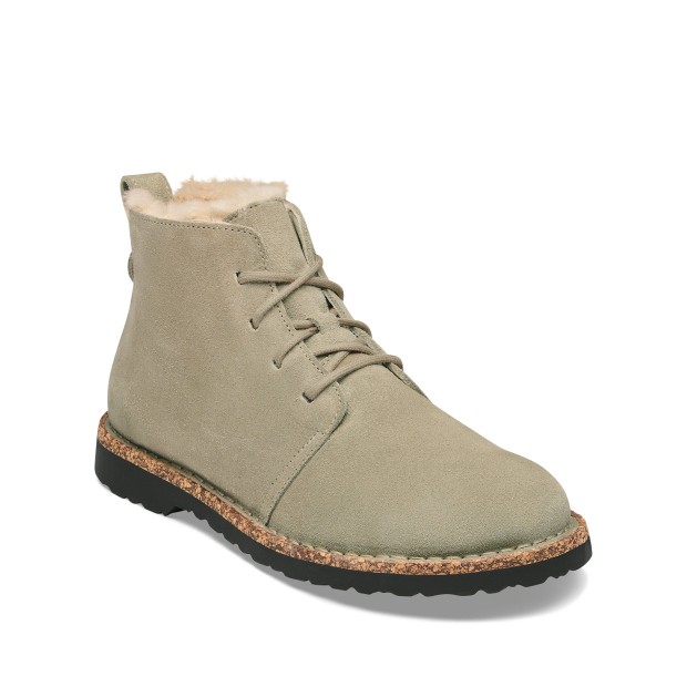 Birkenstock Uppsala Mid Shearling Suede Leather Narrow Taupe