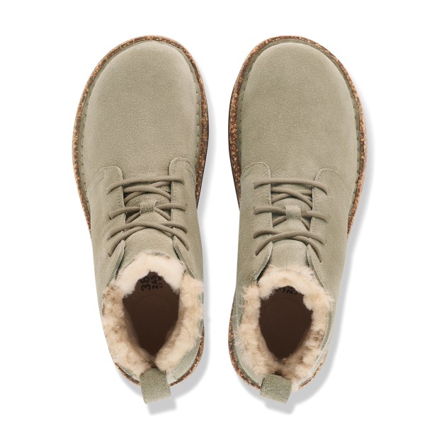 Birkenstock Uppsala Mid Shearling Suede Leather Narrow Taupe