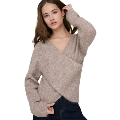 Only Camisola Zaggie V-neck Reversib Knt Humus Melange Only Camisola Zaggie V-neck Reversib Knt Humus Melange