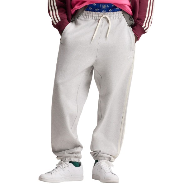 adidas Originals Calça Adisignature 3 Stripes Light Grey Heather / Off White
