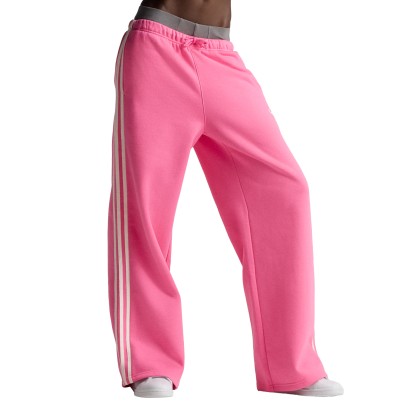 adidas Originals Calça Adisignature 3 Stripes Open Hem Pulse Magenta / Off White adidas Originals Calça Adisignature 3 Stripes Open Hem Pulse Magenta / Off White
